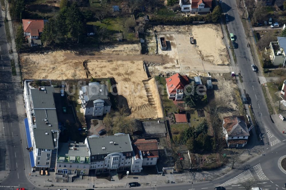 Luftbild Berlin - Baustelle zum Neubau eines Einkaufszentrums der Lidl Dienstleistung GmbH & Co. KG in Mahlsdorf in Berlin