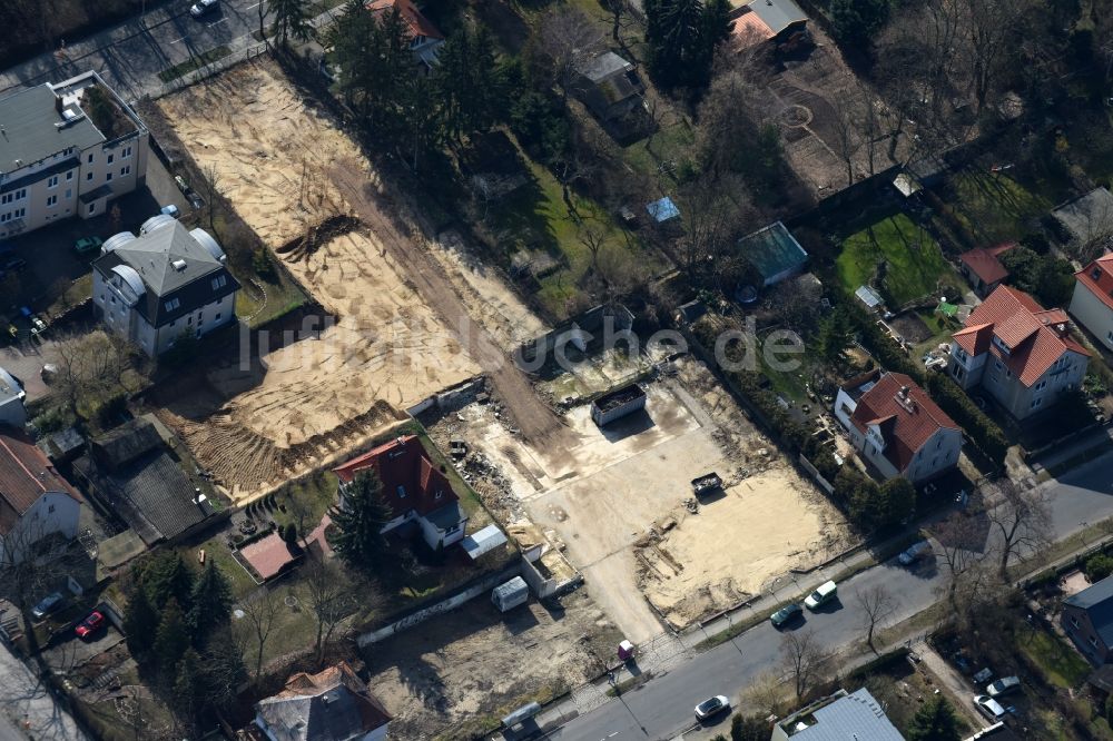 Luftaufnahme Berlin - Baustelle zum Neubau eines Einkaufszentrums der Lidl Dienstleistung GmbH & Co. KG in Mahlsdorf in Berlin