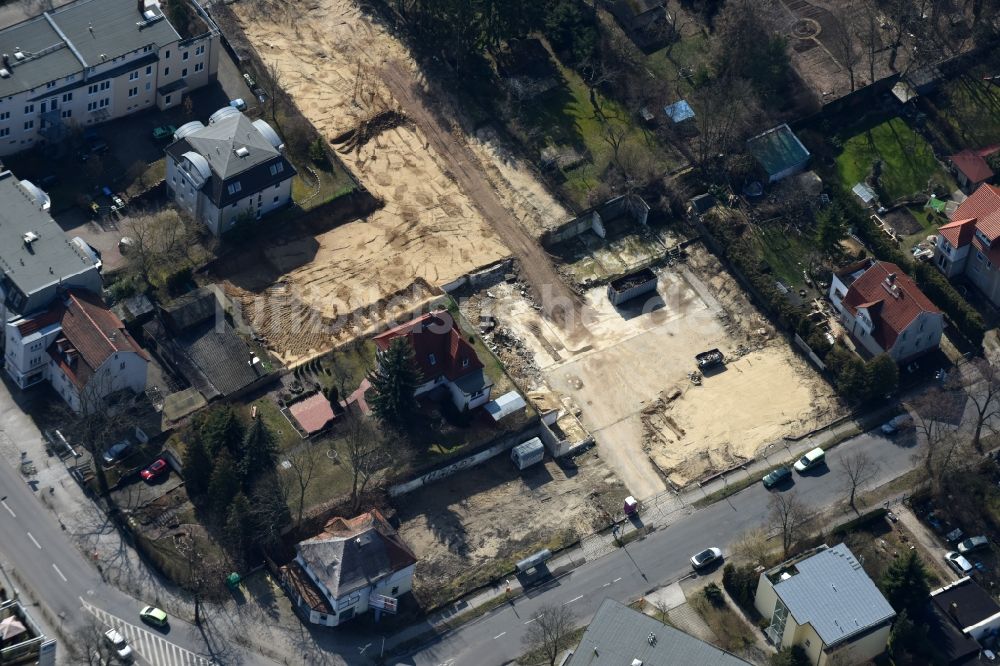 Luftaufnahme Berlin - Baustelle zum Neubau eines Einkaufszentrums der Lidl Dienstleistung GmbH & Co. KG in Mahlsdorf in Berlin