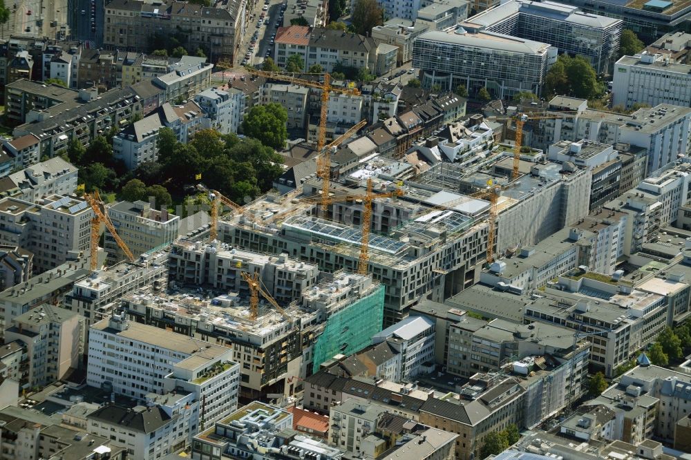 Mannheim aus der Vogelperspektive: Baustelle zum Neubau des Einkaufszentrums und Stadtquartier Q 6 Q 7 über dem künftigen Münzplatz in Mannheim im Bundesland Baden-Württemberg