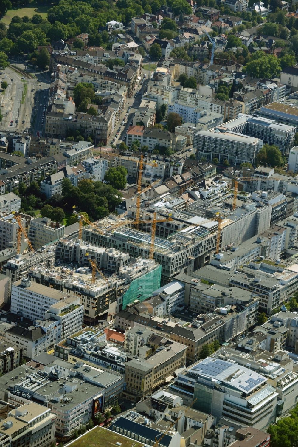 Luftaufnahme Mannheim - Baustelle zum Neubau des Einkaufszentrums und Stadtquartier Q 6 Q 7 über dem künftigen Münzplatz in Mannheim im Bundesland Baden-Württemberg