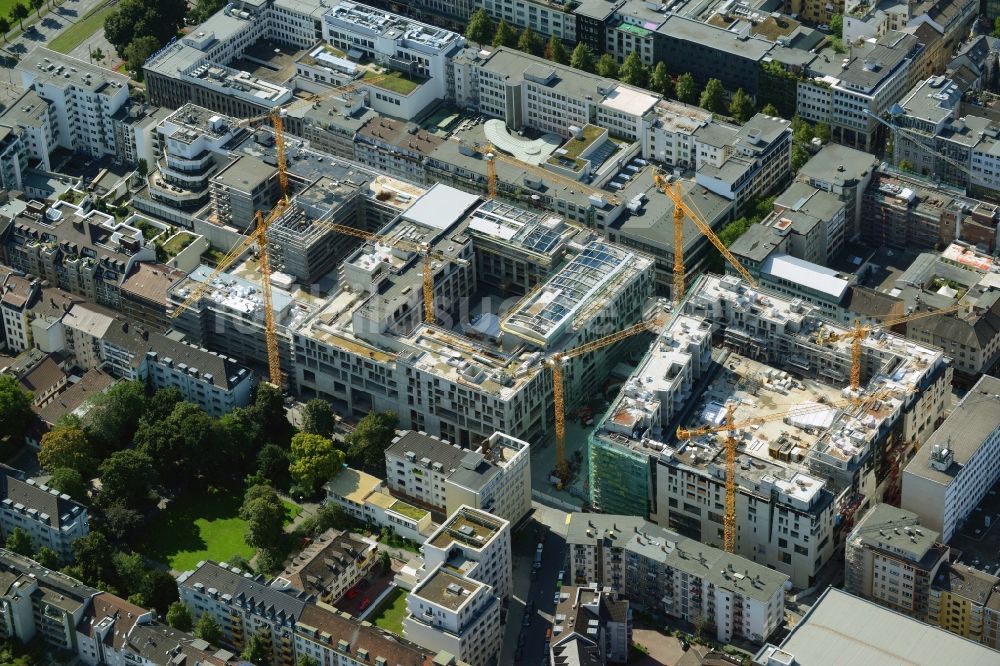 Luftaufnahme Mannheim - Baustelle zum Neubau des Einkaufszentrums und Stadtquartier Q 6 Q 7 über dem künftigen Münzplatz in Mannheim im Bundesland Baden-Württemberg