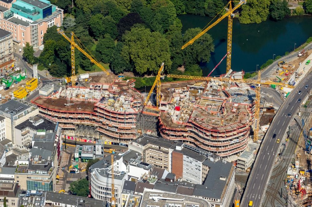 Luftbild Düsseldorf - Baustelle zum Neubau einer Einzelhandels- und Büroimmobilie ? Kö-Bogen ? in Düsseldorf im Bundesland Nordrhein-Westfalen