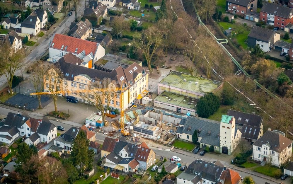 Luftbild Gladbeck - Baustelle zum Neubau- Erweiterungsbau der Jordan-Mai-Schule in der Söllerstraße in Gladbeck im Bundesland Nordrhein-Westfalen, Deutschland