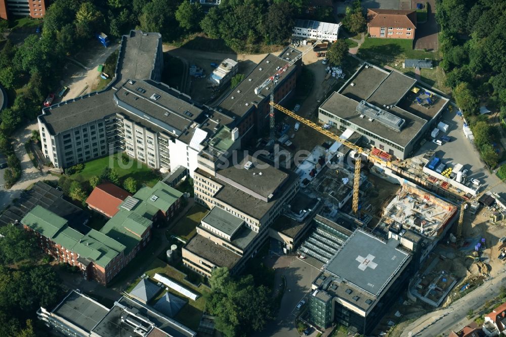 Luftbild Lüneburg - Baustelle zum Neubau des Erweiterungsbaus des Städtischen Klinikums Lüneburg in Lüneburg im Bundesland Niedersachsen