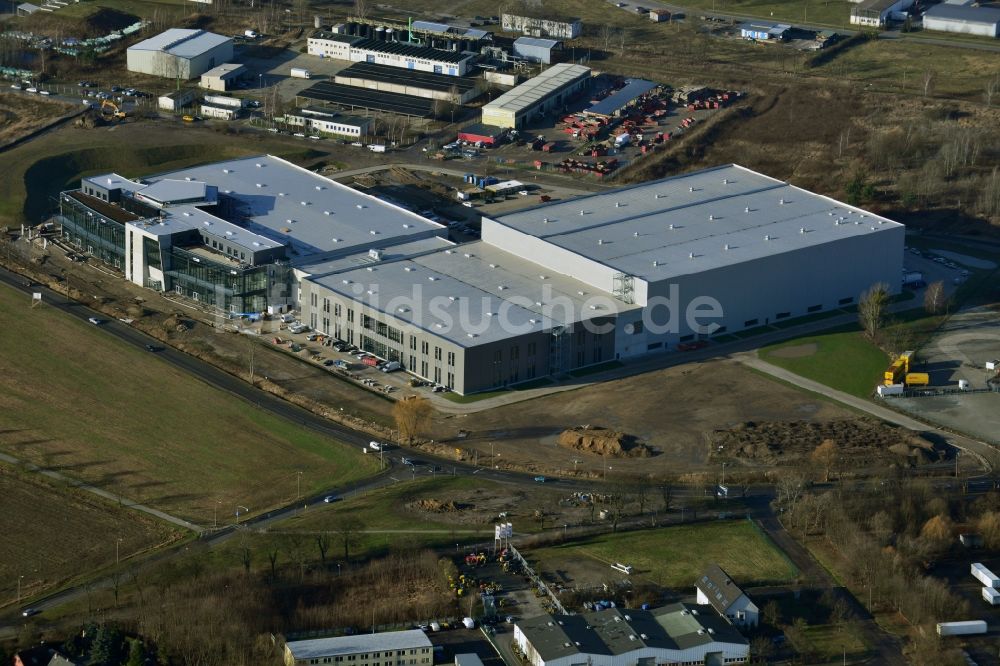 Hoppegarten aus der Vogelperspektive: Baustelle zum Neubau der Europazentrale Clinton in Hoppegarten im Bundesland Brandenburg