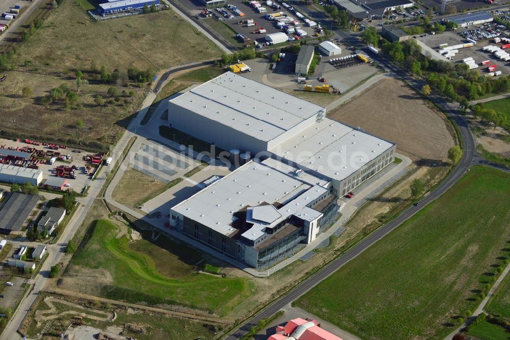 Hoppegarten aus der Vogelperspektive: Baustelle zum Neubau der Europazentrale Clinton in Hoppegarten im Bundesland Brandenburg