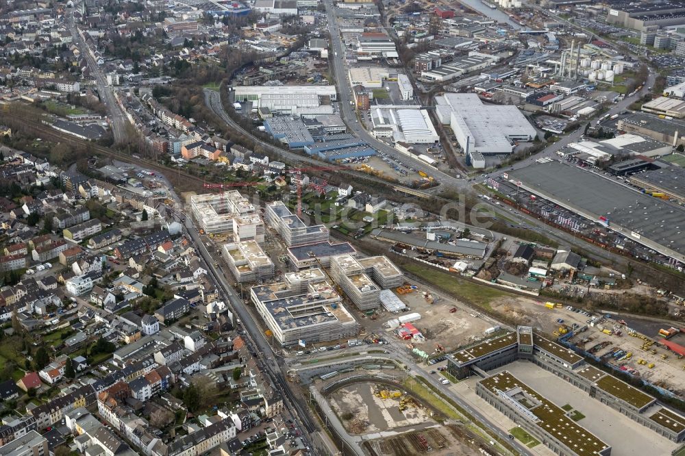 Luftbild Mülheim an der Ruhr - Baustelle zum Neubau der Fachhochschule / Hochschule Ruhr West in Mülheim an der Ruhr im Bundesland Nordrhein-Westfalen NRW