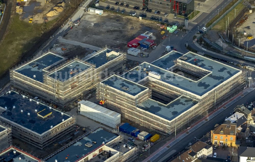 Luftbild Mülheim an der Ruhr - Baustelle zum Neubau der Fachhochschule / Hochschule Ruhr West in Mülheim an der Ruhr im Bundesland Nordrhein-Westfalen NRW