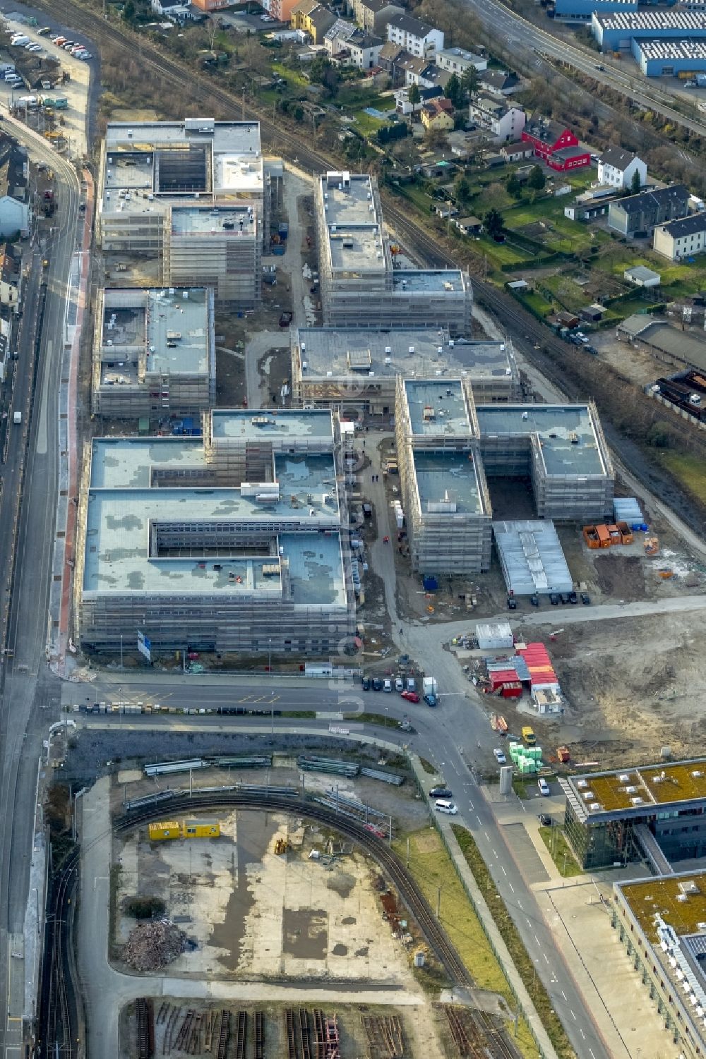 Luftbild Mülheim an der Ruhr - Baustelle zum Neubau der Fachhochschule / Hochschule Ruhr West in Mülheim an der Ruhr im Bundesland Nordrhein-Westfalen NRW