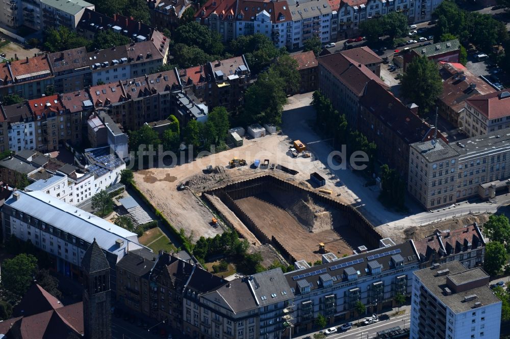 Luftaufnahme Karlsruhe - Baustelle Zum Neubau Des Finanzamt Karlsruhe ...