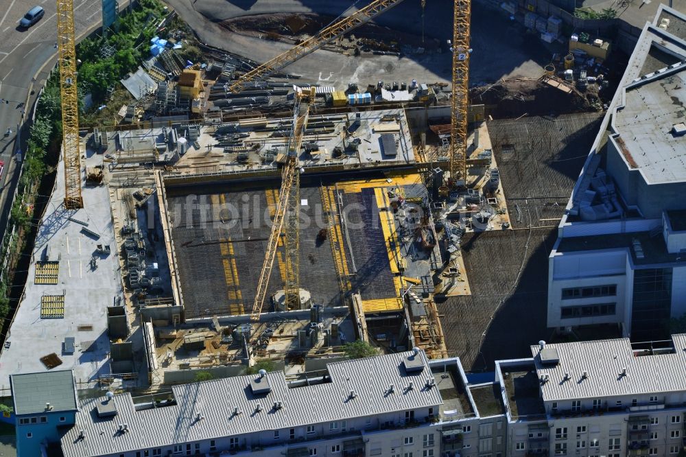 Luftaufnahme Halle (Saale) - Baustelle zum Neubau des Finanzamtes in Halle (Saale) im Bundesland Sachsen-Anhalt