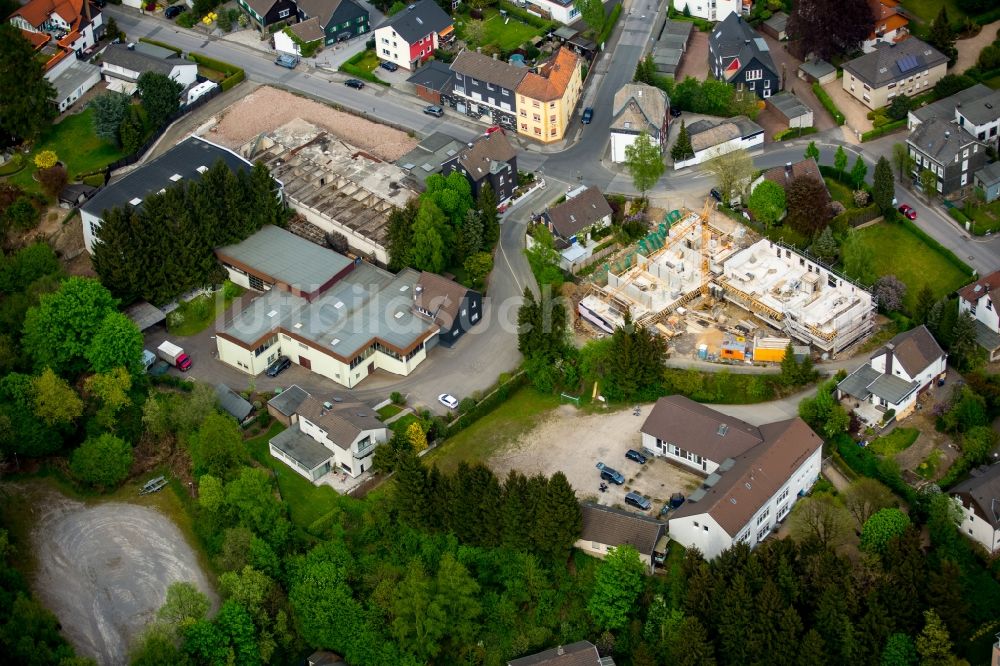 Ennepetal von oben - Baustelle zum Neubau eines Firmengebäudes an der Hochstraße in Ennepetal im Bundesland Nordrhein-Westfalen