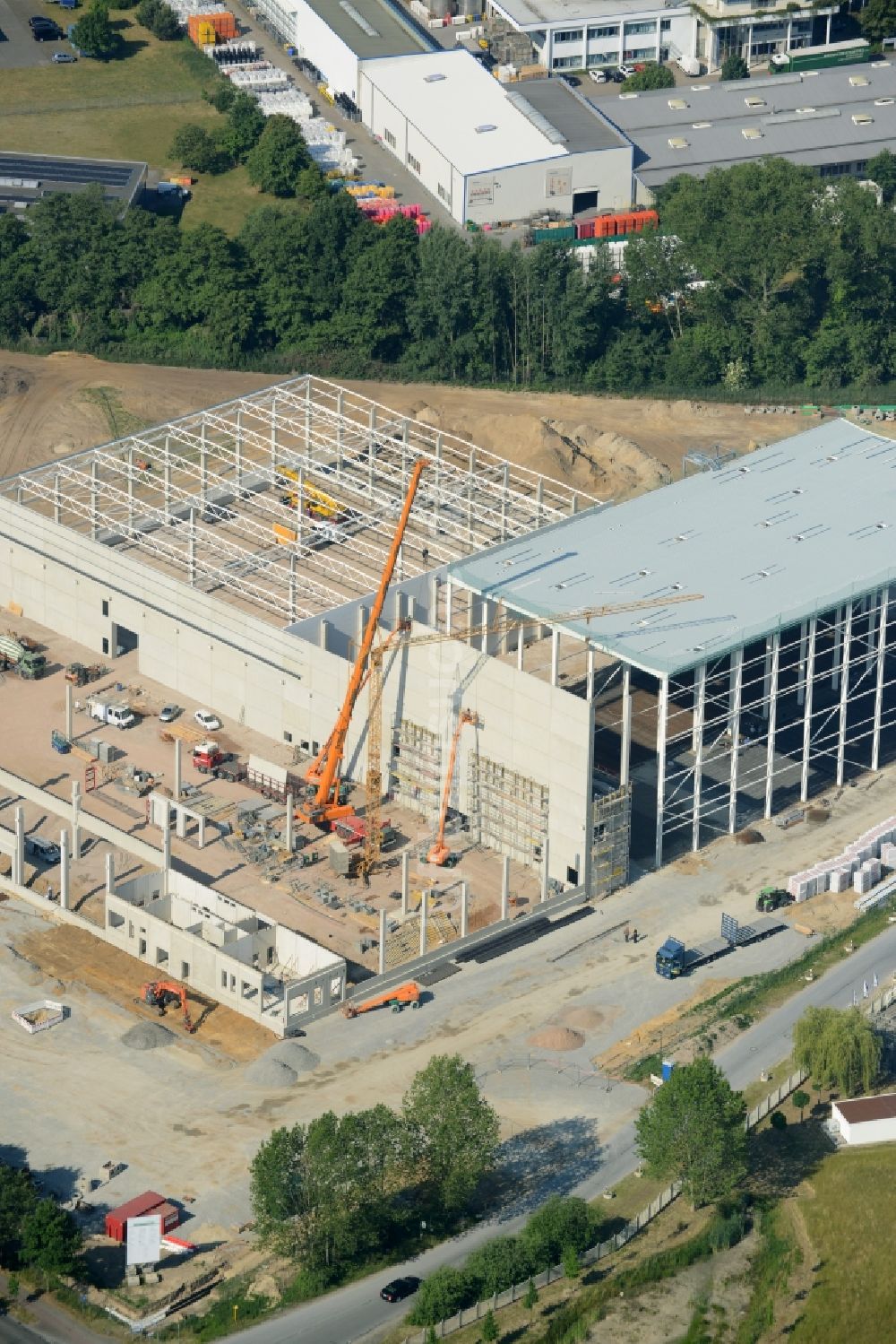 Luftbild Gütersloh - Baustelle zum Neubau des Firmensitz Auto Meyer in Gütersloh im Bundesland Nordrhein-Westfalen