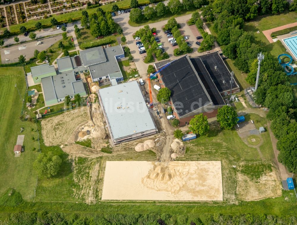 Luftbild Hamm - Baustelle zum Neubau des Fitnessstudio HSC-Sportwerk in Hamm im Bundesland Nordrhein-Westfalen, Deutschland