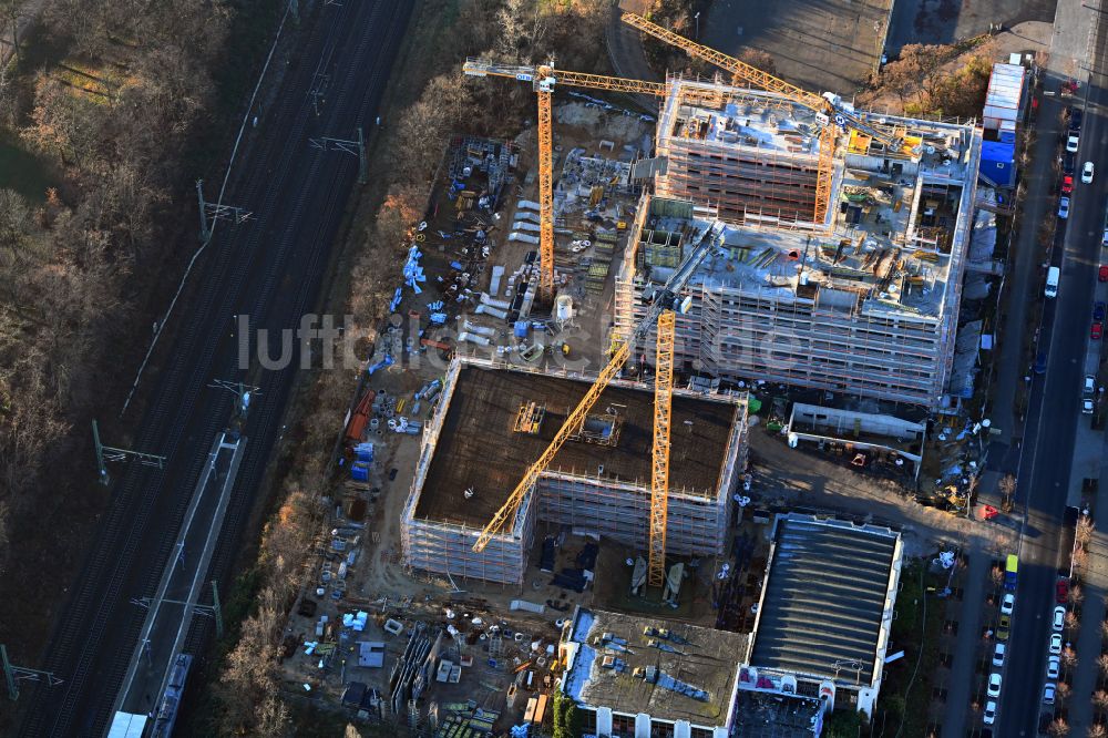 Luftbild Leipzig - Baustelle zum Neubau eines Forschungs- Gebäudes und Bürokomplex BioSquare Leipzig in Leipzig im Bundesland Sachsen, Deutschland