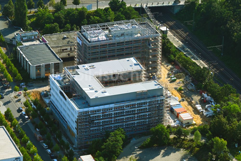 Luftaufnahme Leipzig - Baustelle zum Neubau eines Forschungs- Gebäudes und Bürokomplex BioSquare Leipzig in Leipzig im Bundesland Sachsen, Deutschland