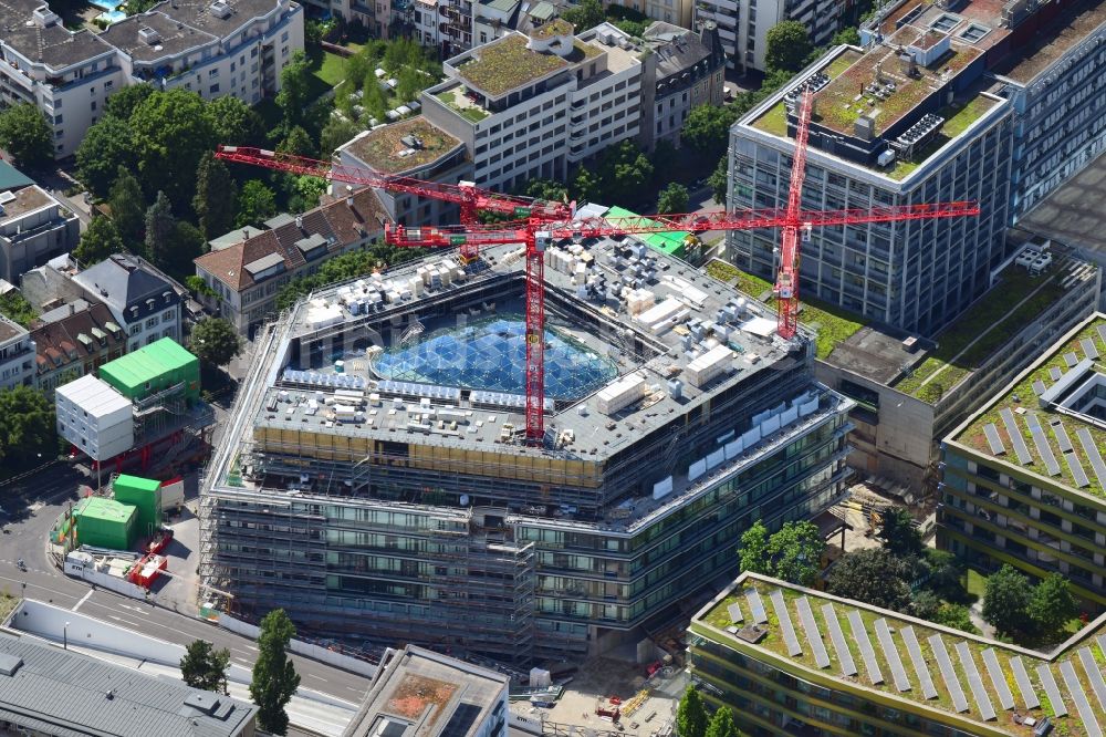 Luftaufnahme Basel - Baustelle zum Neubau eines Forschungs- Gebäudes und Bürokomplex BSS ETH Biosysteme in Basel, Schweiz