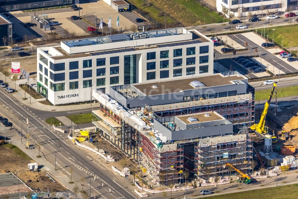 Luftbild Dortmund - Baustelle zum Neubau eines Forschungs- Gebäudes und Bürokomplex der DAIKIN Chemical Europe GmbH an der Carlo-Schmid-Allee Ecke Walter-Bruch-Straße im Ortsteil Phönix-West in Dortmund im Bundesland Nordrhein-Westfalen, Deutschland