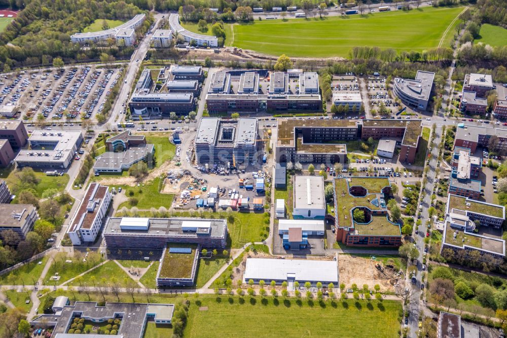 Luftbild Dortmund - Baustelle zum Neubau eines Forschungs- Gebäudes und Bürokomplex des Forschungszentrum CALEDO im Ortsteil Barop in Dortmund im Bundesland Nordrhein-Westfalen, Deutschland