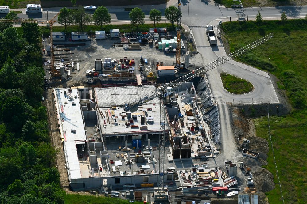 Luftbild Würzburg - Baustelle zum Neubau eines Forschungs- Gebäudes und Bürokomplex Garmin Europäisches Entwicklungszentrum in Würzburg im Bundesland Bayern, Deutschland