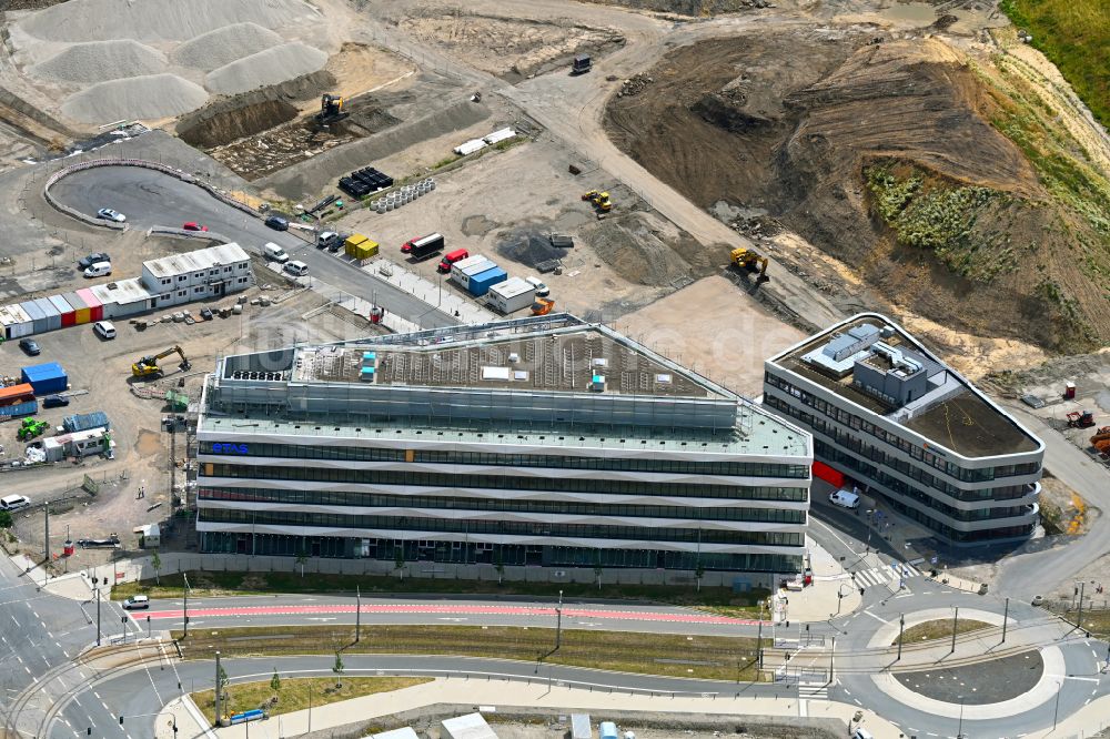 Luftbild Bochum - Baustelle zum Neubau eines Forschungs- Gebäudes und Bürokomplex Zentrum für Theoretische und Integrative Neuro- und Kognitionswissenschaft (THINK) in Bochum im Bundesland Nordrhein-Westfalen, Deutschland