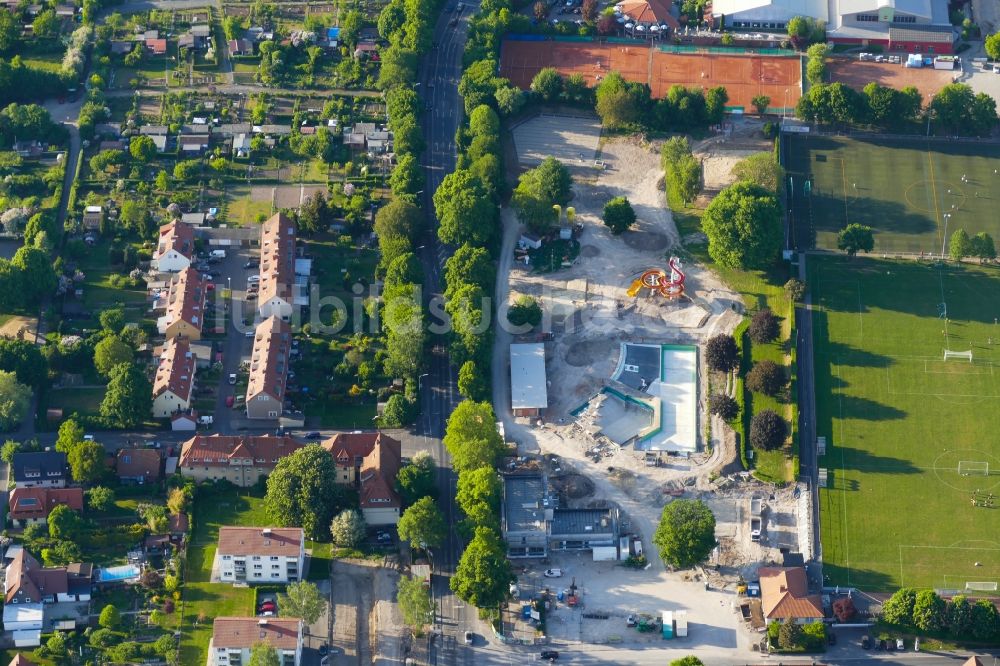 Luftaufnahme Göttingen - Baustelle zum Neubau des Freibades Weende in Göttingen im Bundesland Niedersachsen, Deutschland