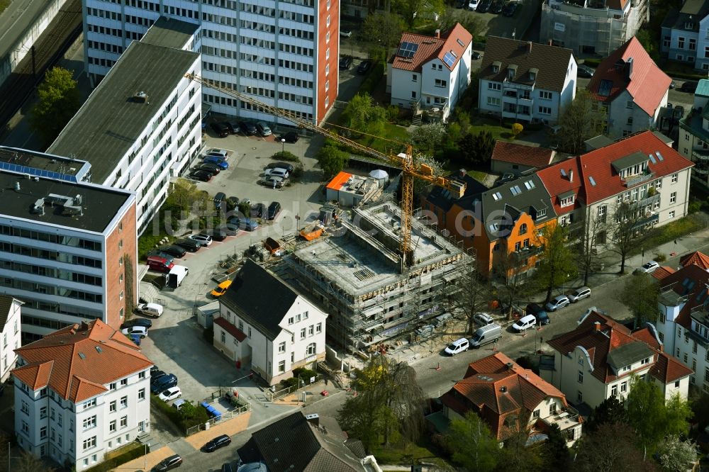 Rostock aus der Vogelperspektive: Baustelle zum Neubau an der Freiligrathstraße im Ortsteil Steintor-Vorstadt in Rostock im Bundesland Mecklenburg-Vorpommern, Deutschland