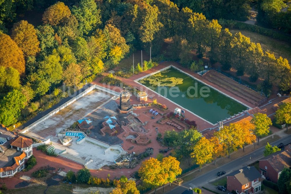 Luftbild Werne - Baustelle zum Neubau der Freizeiteinrichtung Natur-Solebad Werne im Ortsteil Ruhr Metropolitan Area in Werne im Bundesland Nordrhein-Westfalen