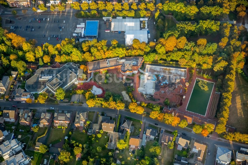 Luftaufnahme Werne - Baustelle zum Neubau der Freizeiteinrichtung Natur-Solebad Werne im Ortsteil Ruhr Metropolitan Area in Werne im Bundesland Nordrhein-Westfalen