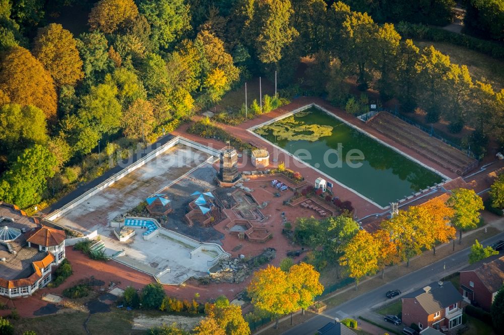 Werne von oben - Baustelle zum Neubau der Freizeiteinrichtung Natur-Solebad Werne im Ortsteil Ruhr Metropolitan Area in Werne im Bundesland Nordrhein-Westfalen