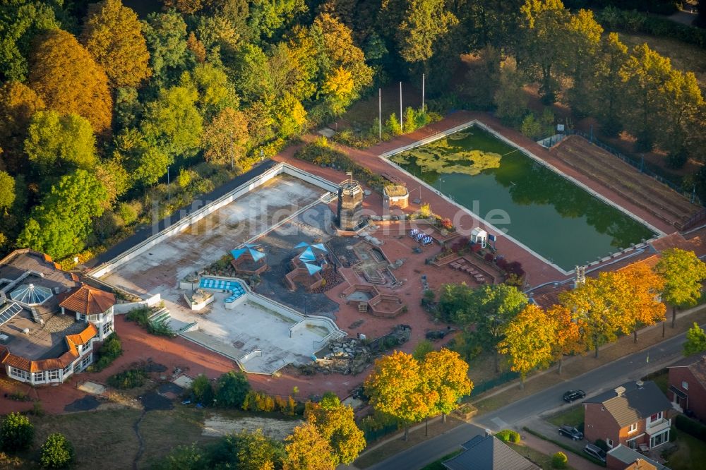 Luftbild Werne - Baustelle zum Neubau der Freizeiteinrichtung Natur-Solebad Werne im Ortsteil Ruhr Metropolitan Area in Werne im Bundesland Nordrhein-Westfalen