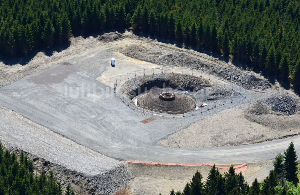 Luftaufnahme Sohl - Baustelle zum Neubau der Fundamente in Stahlgeflechtbauweise für den künftigen Windpark in Sohl im Bundesland Nordrhein-Westfalen