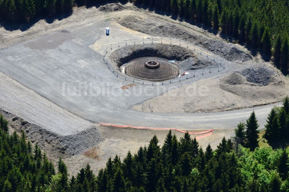 Sohl von oben - Baustelle zum Neubau der Fundamente in Stahlgeflechtbauweise für den künftigen Windpark in Sohl im Bundesland Nordrhein-Westfalen