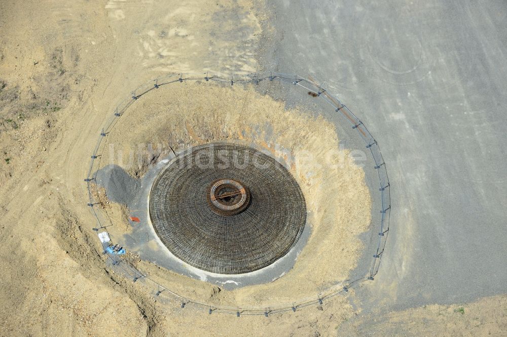 Sohl von oben - Baustelle zum Neubau der Fundamente in Stahlgeflechtbauweise für den künftigen Windpark in Sohl im Bundesland Nordrhein-Westfalen