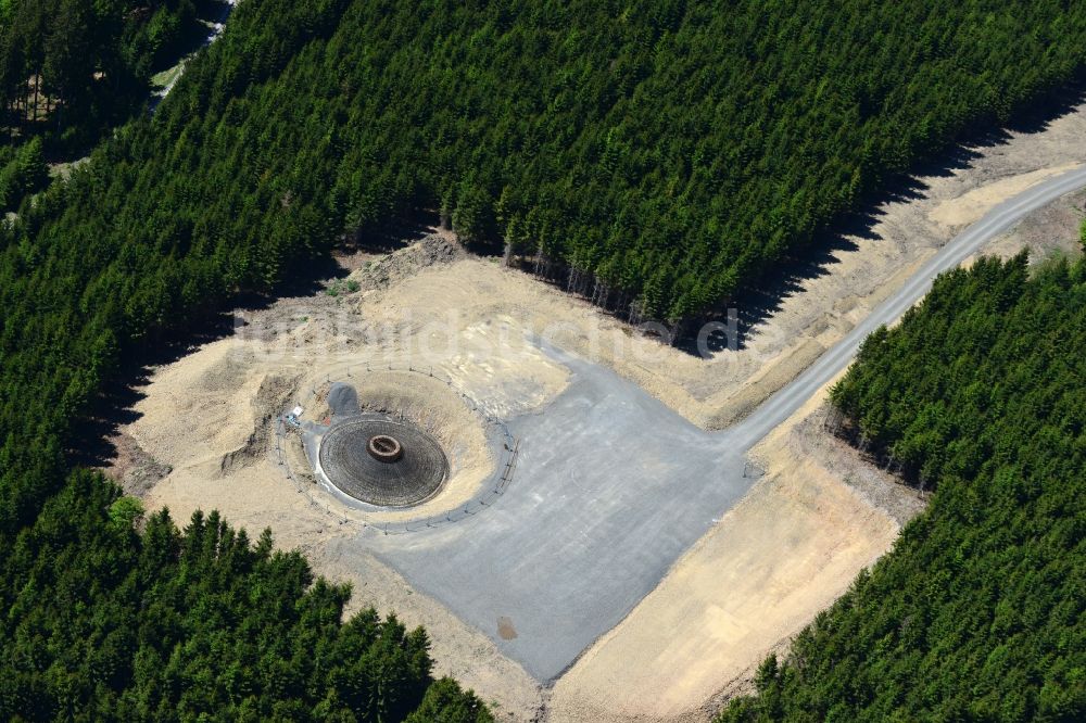 Luftbild Sohl - Baustelle zum Neubau der Fundamente in Stahlgeflechtbauweise für den künftigen Windpark in Sohl im Bundesland Nordrhein-Westfalen