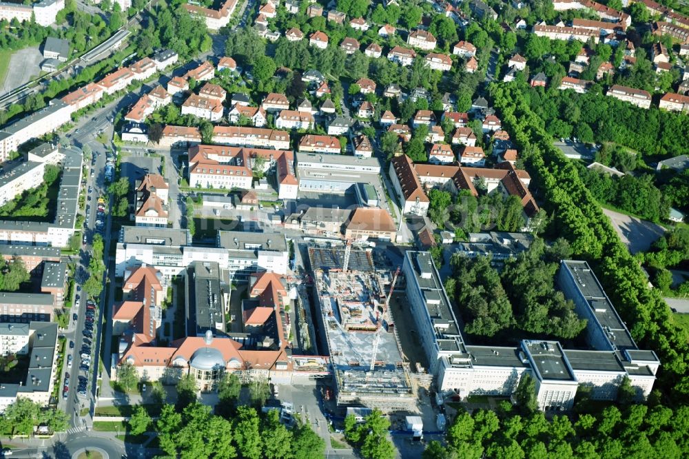 Luftbild Rostock - Baustelle zum Neubau eines Funktionsgebäudes auf dem Campus Schillingallee im Ortsteil Hansaviertel in Rostock im Bundesland Mecklenburg-Vorpommern