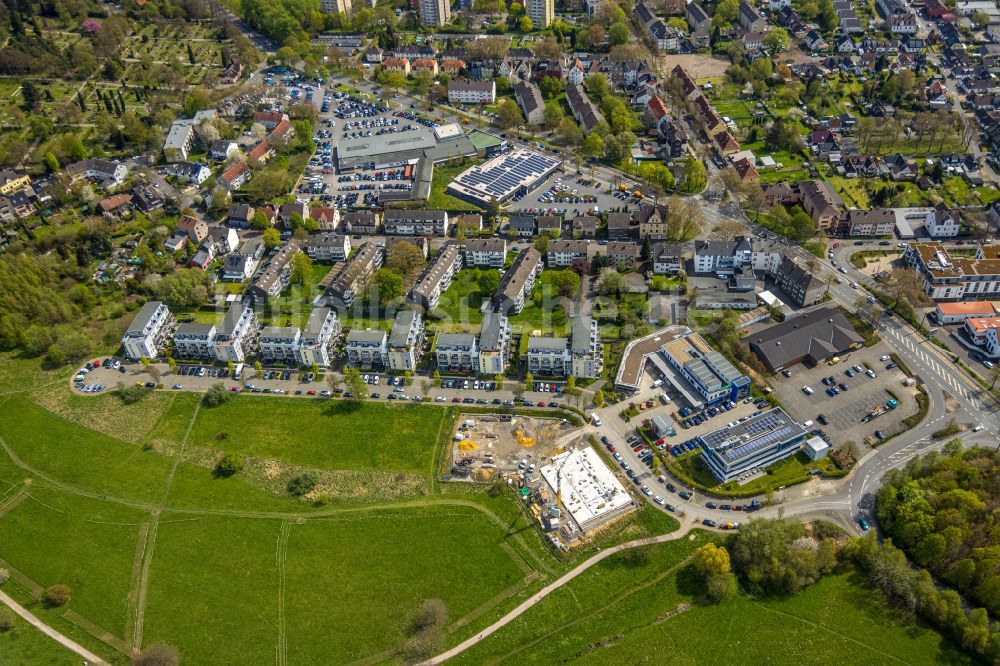 Luftbild Witten - Baustelle zum Neubau- Gebäude der der Firmenzentrale der Dr. Spang GmbH in der Rosi Wolfstein Strasse in Witten im Bundesland Nordrhein-Westfalen