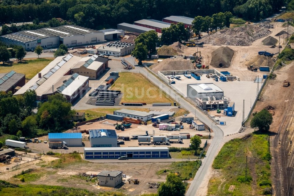 Luftaufnahme Haltern am See - Baustelle zum Neubau eines Gebäude auf dem Gelände der Köster Abbruch GmbH in Haltern am See im Bundesland Nordrhein-Westfalen, Deutschland