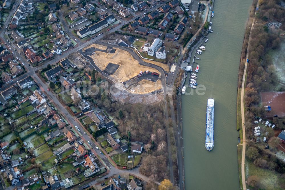 Dorsten von oben - Baustelle zum Neubau eines Gebäudekomplex des Caritasverband für das Dekanat Dorsten e.V. in Dorsten im Bundesland Nordrhein-Westfalen, Deutschland