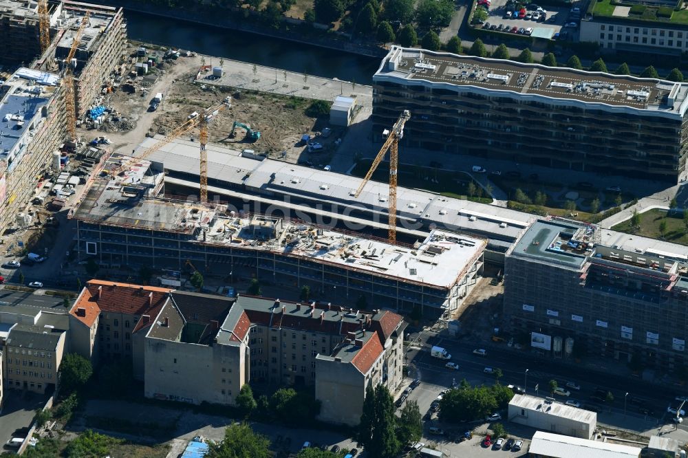 Luftaufnahme Berlin - Baustelle zum Neubau eines Gebäudekomplex der CA Immobilien Anlagen Aktiengesellschaft im Ortsteil Mitte in Berlin, Deutschland