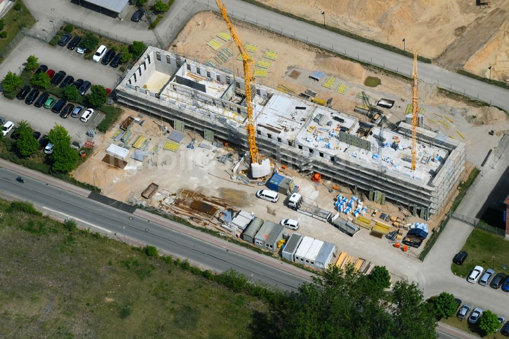 Schwerin aus der Vogelperspektive: Baustelle zum Neubau eines Gebäudekomplex der Polizei in Schwerin im Bundesland Mecklenburg-Vorpommern, Deutschland