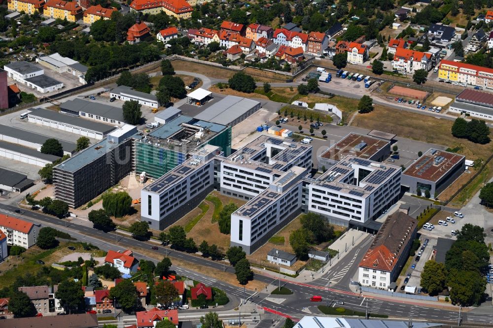 Erfurt aus der Vogelperspektive: Baustelle zum Neubau eines Gebäudekomplex der Polizei Thüringen in Erfurt im Bundesland Thüringen, Deutschland