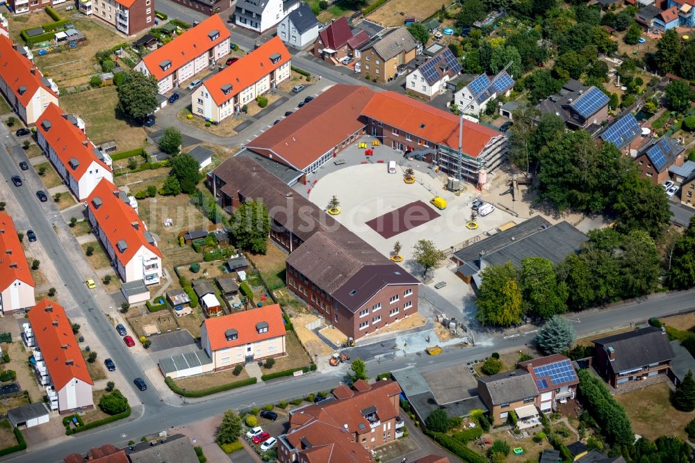 Luftbild Werne - Baustelle zum Neubau eines Gebäudekomplex auf dem Schulgelände der Uhlandschule in Werne im Bundesland Nordrhein-Westfalen, Deutschland