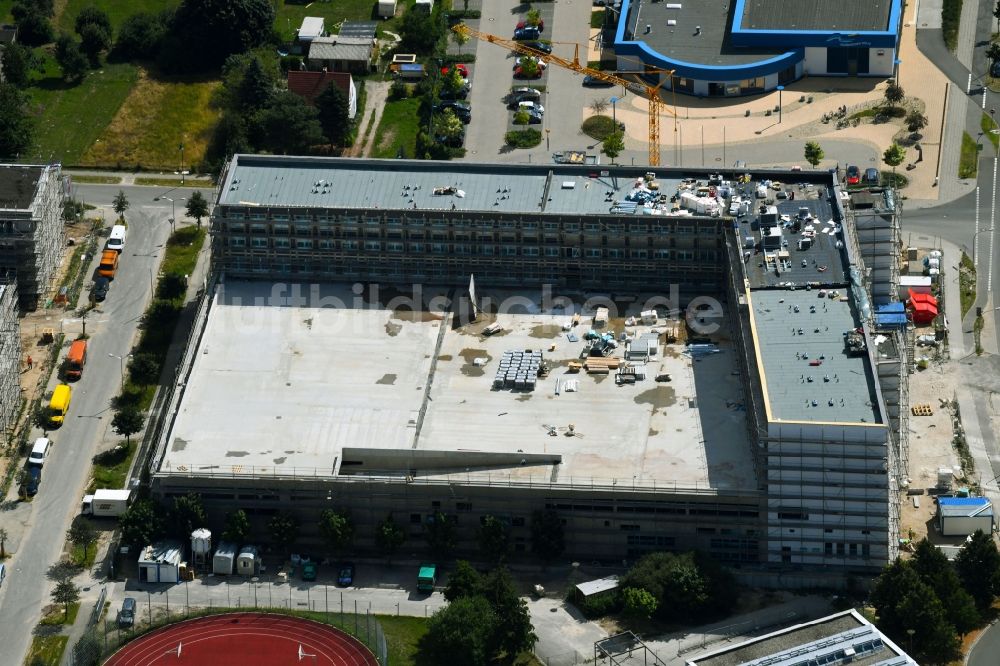 Luftbild Schönefeld - Baustelle zum Neubau des Gebäudekomplexes des Einkaufszentrum „ City Center “ in Schönefeld im Bundesland Brandenburg, Deutschland