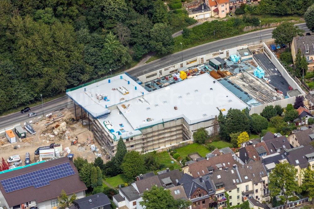 Essen aus der Vogelperspektive: Baustelle zum Neubau des Gebäudekomplexes des Einkaufszentrum EKZ Edeka Velberter Straße in Essen im Bundesland Nordrhein-Westfalen - NRW, Deutschland