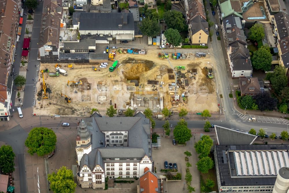 Gladbeck aus der Vogelperspektive: Baustelle zum Neubau des Gebäudekomplexes eines Einkaufszentrum in Gladbeck im Bundesland Nordrhein-Westfalen, Deutschland