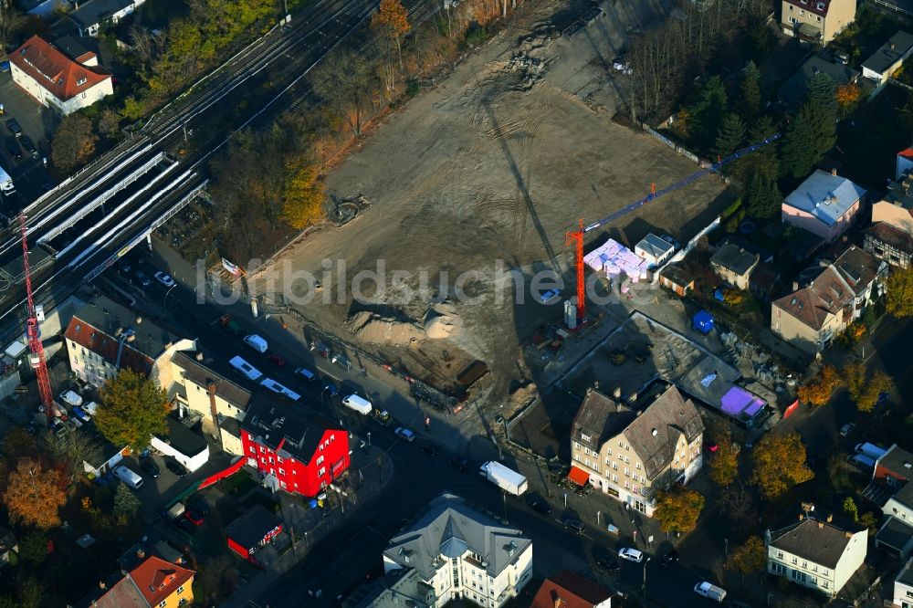 Luftbild Berlin - Baustelle zum Neubau des Gebäudekomplexes des Einkaufszentrum an der Hönower Straße im Ortsteil Mahlsdorf in Berlin, Deutschland