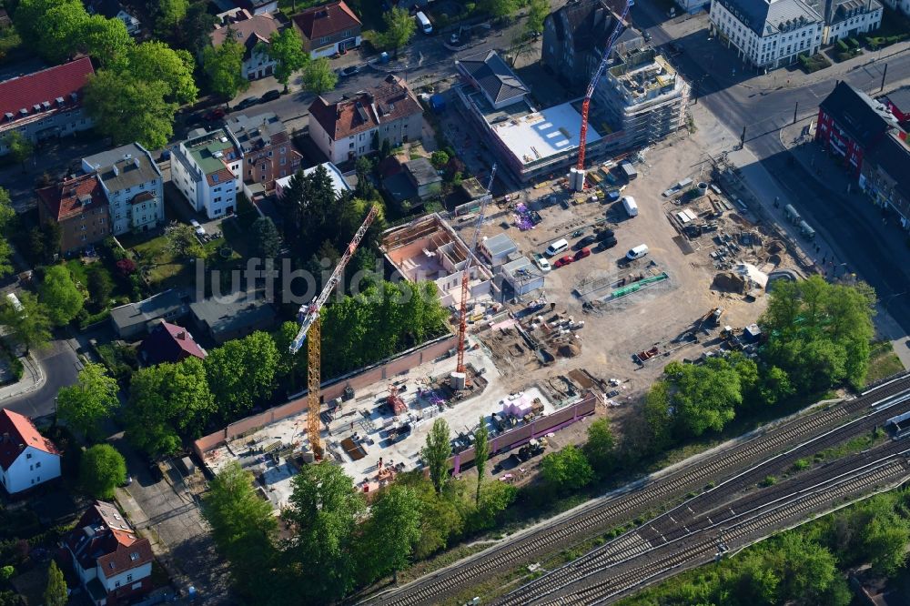 Luftbild Berlin - Baustelle zum Neubau des Gebäudekomplexes des Einkaufszentrum an der Hönower Straße im Ortsteil Mahlsdorf in Berlin, Deutschland