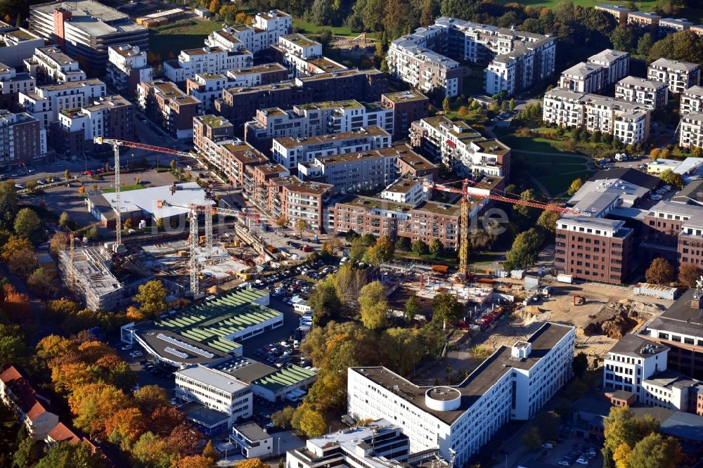 Luftaufnahme Hamburg - Baustelle zum Neubau des Gebäudekomplexes des Einkaufszentrum im Ortsteil Altona in Hamburg, Deutschland